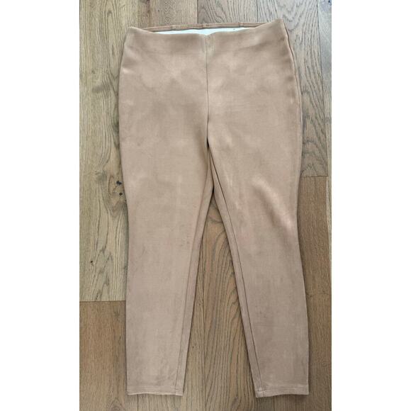 2 Pairs Chico's Vegan Suede Elastic Waist Leggings Gray and Tan 2R (US 12R) - Picture 8 of 11
